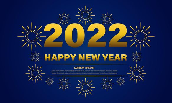 blue and gold new year celebration background template