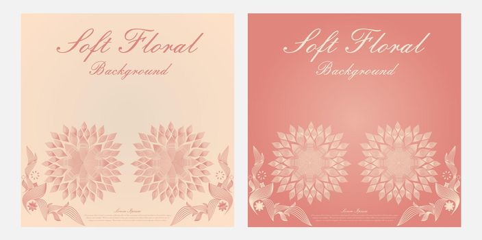soft color line floral ornament shape social media post design