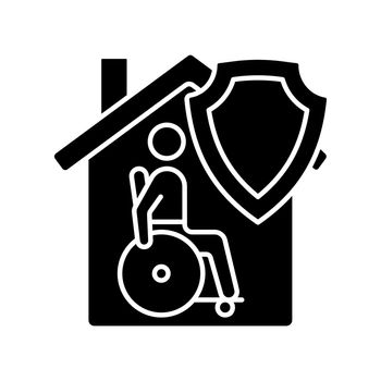Mortgage disability insurance black glyph icon