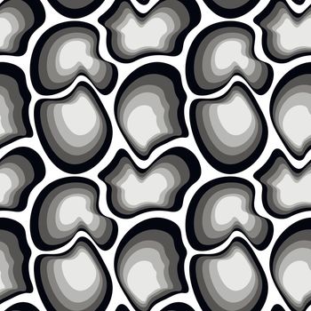 Seamless pattern - asymmetrical fantasy spots - molecules, stones or shell of the animal Abstraction