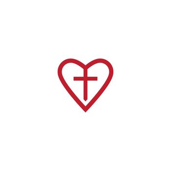 Cross and love logo 