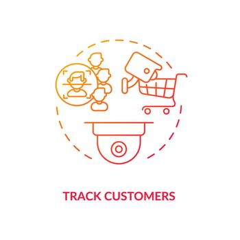Track customers concept red icon