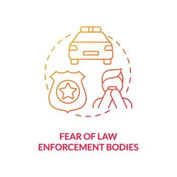 Fear of law enforcement body red concept icon