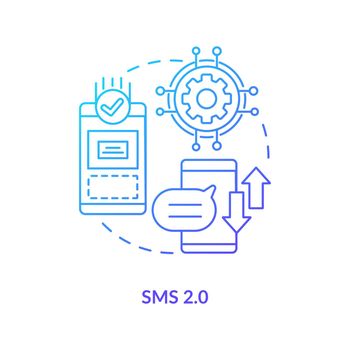 SMS 2.0 blue gradient concept icon