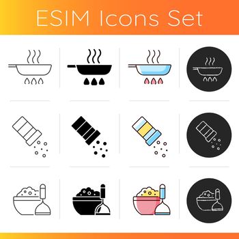 Cooking instruction icons set