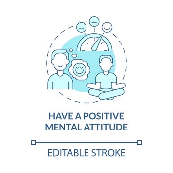 Have positive mental attitude turquoise concept icon