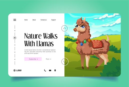 Nature walks with llamas landing page