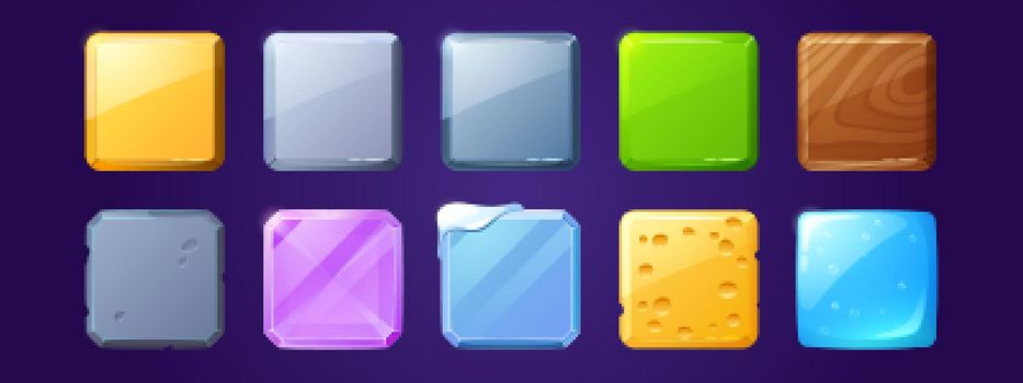 Square buttons with different textures