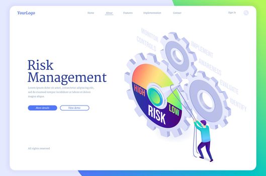 Vector banner of risk management in business