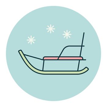 Winter sled vector icon. Winter sign