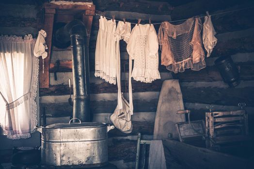 Laundry in the Vintage Western House