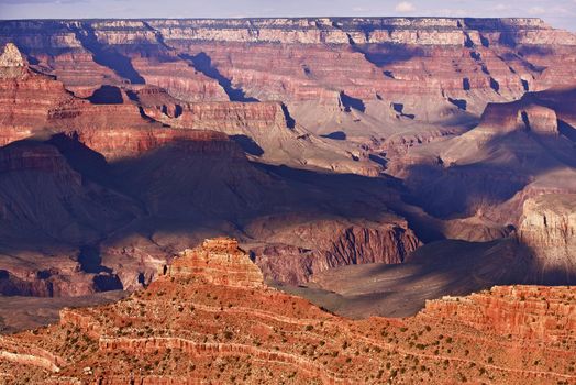 Scenic Grand Canyon Landscape in Summer Day. Panoramic Grand Canyon High Resolution Photography. Arizona Photo Collection.