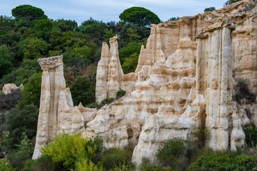 Les Orgues Ille sur Tet, geological site in Pyrenees Orientales, Languedoc Roussillon, France