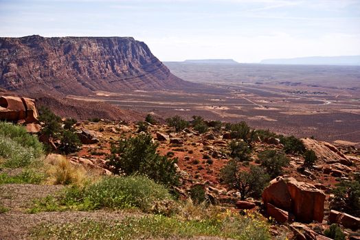 Northern Arizona Navajo Reservation Lands. Scenic Arizona Raw Landscape. Canyons and Valley.