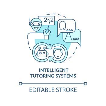 Intelligent tutoring system blue concept icon