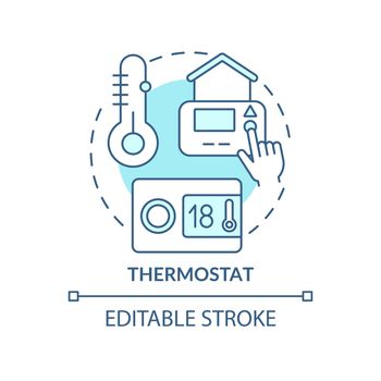 Thermostat blue concept icon