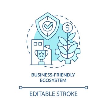 Business-friendly ecosystem turquoise concept icon