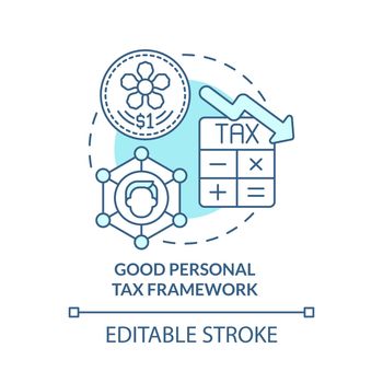 Good personal tax framework turquoise concept icon