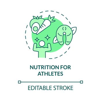 Nutrition for athletes green concept icon