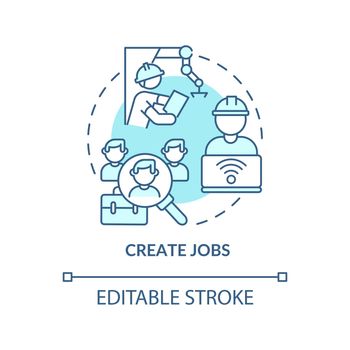Create jobs blue concept icon
