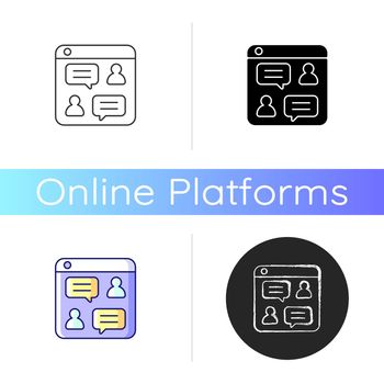 Social discussion platforms icon