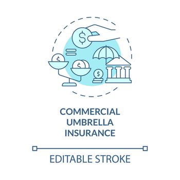 Commercial umbrella insurance turquoise concept icon