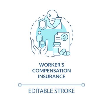 Workers compensation insurance turquoise concept icon