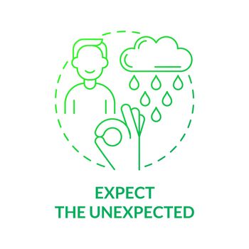 Expect unexpected green gradient concept icon