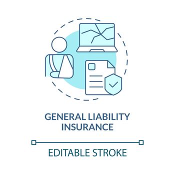 General liability insurance turquoise concept icon