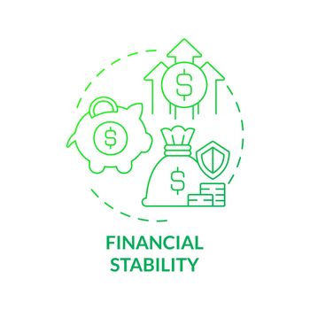 Financial stability green gradient concept icon