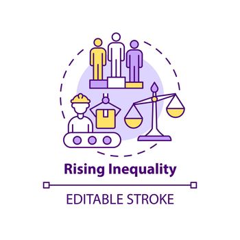 Rising inequality concept icon