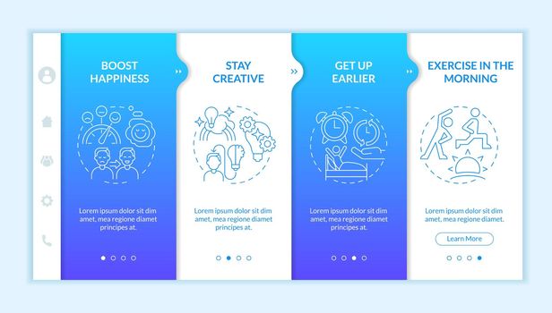 How to live balanced life blue gradient onboarding template