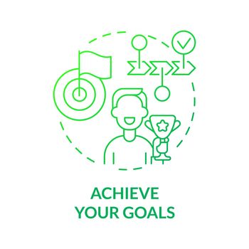 Achieve your goals green gradient concept icon