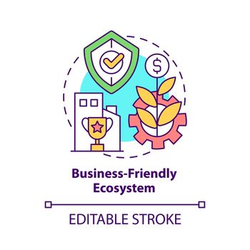 Business-friendly ecosystem concept icon