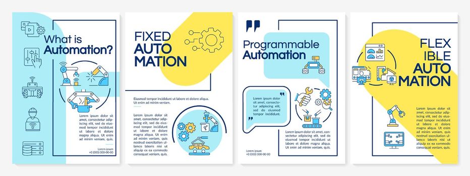 Automation types yellow, blue brochure template