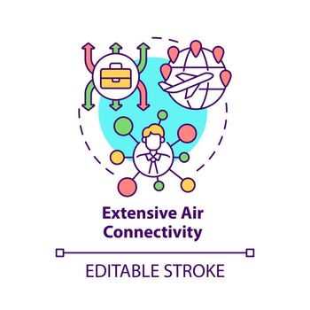 Extensive air connectivity concept icon