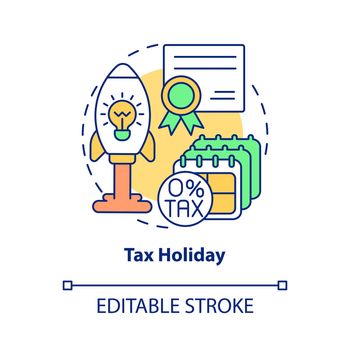 Tax holiday concept icon