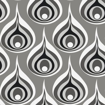 A seamless pattern on a square background - a peacock feather or an onion in section. Design element, surreal