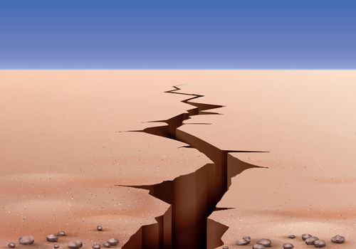 Desert Landscape Crack Composition