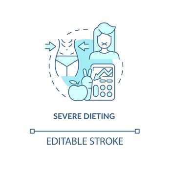 Severe dieting turquoise concept icon