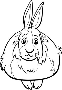 cartoon dwarf rabbit animal character coloring book page