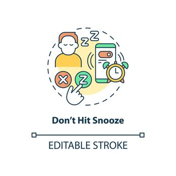 Dont hit snooze concept icon