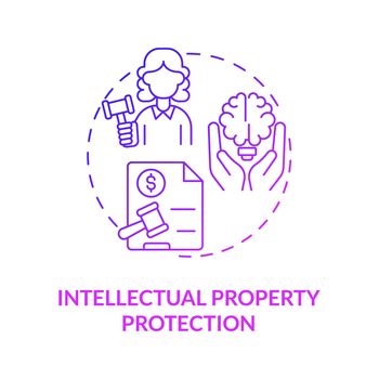 Intellectual property protection purple gradient concept icon