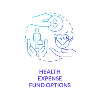 Health expense fund options blue gradient concept icon