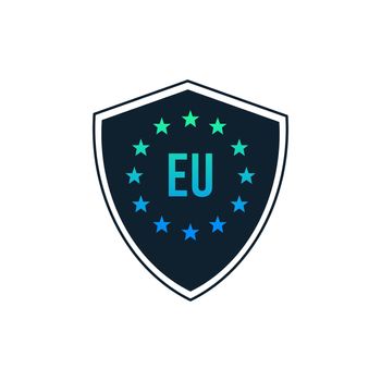 European shield sign, EU security sign. Stock vector illustration isolated on white background