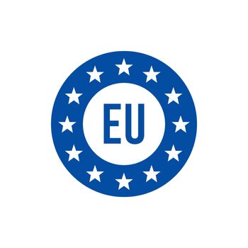 European union flag EU in the circle. Stock vector illustration isolated on white background