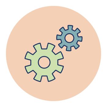 Gear outline icon. Teamwork sign