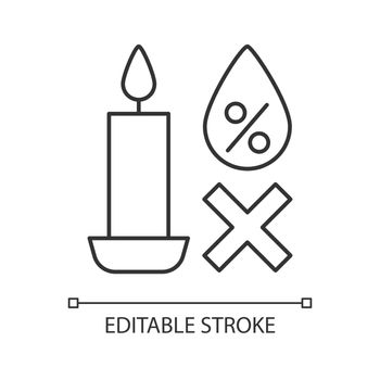 Keeping candles in dry spot linear manual label icon