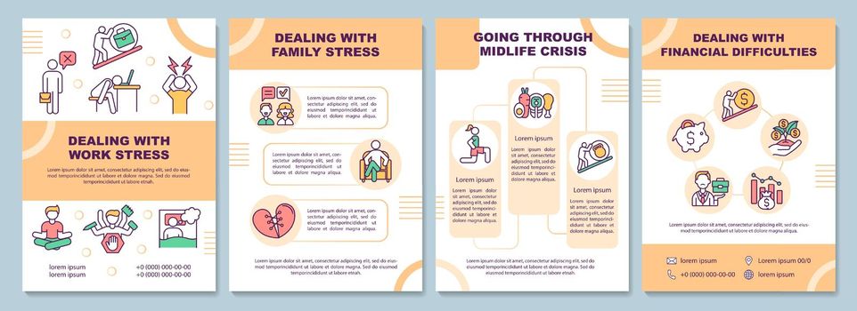Dealing with work stress brochure template