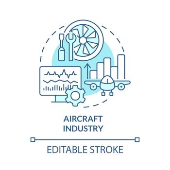 Aircraft industry turquoise concept icon